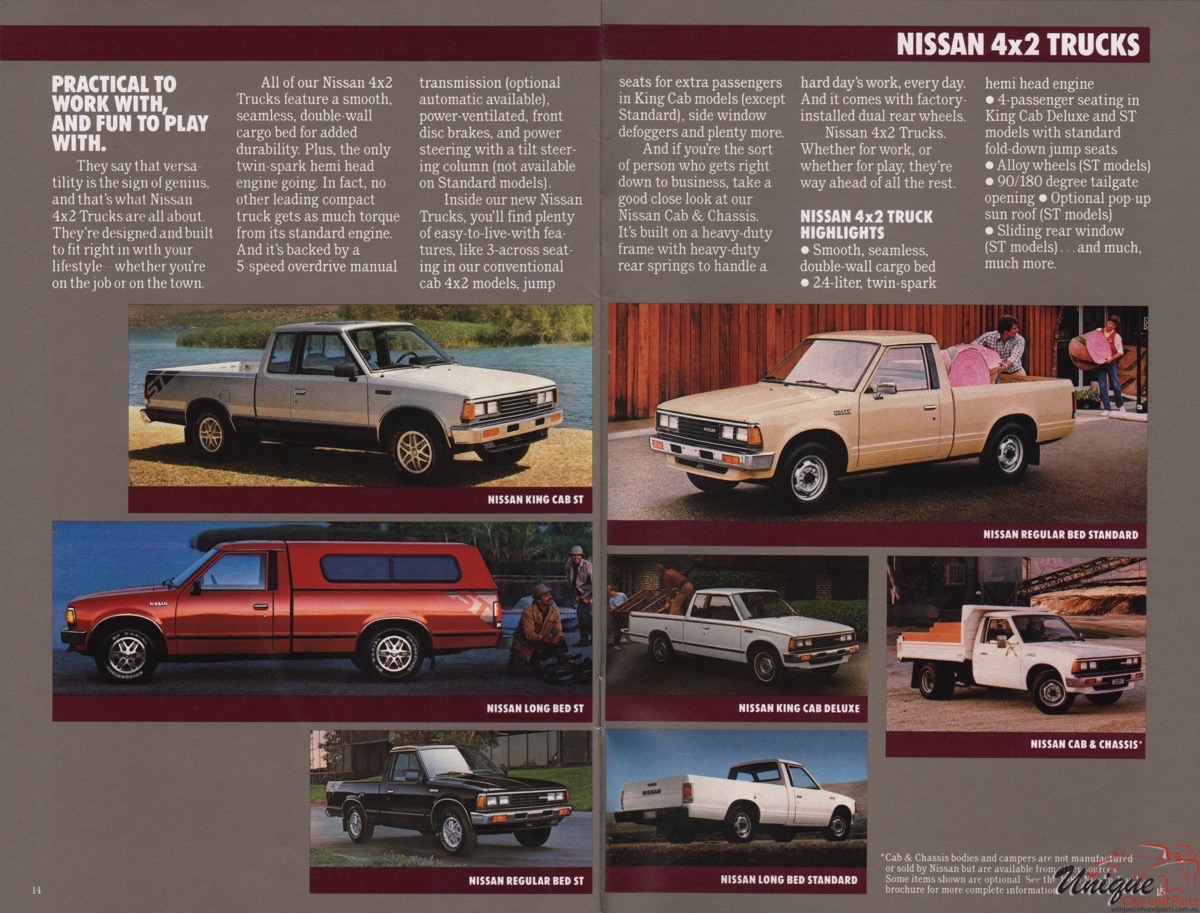 1986 Nissan Cars and Trucks Brochure Page 8